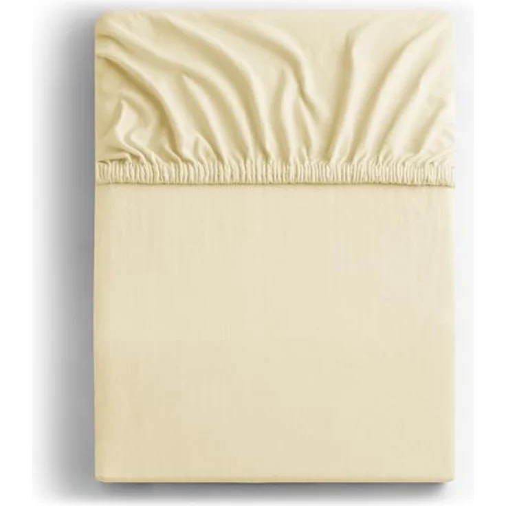 DecoKing Spannbettlaken 120x200 140x200 cm 100% gekämmte Baumwolle Creme Spannbetttücher Jersey Boxspringbett Amber 120x200 140x200 – Bild 3