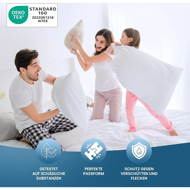 Utopia Bedding Matratzenschoner 180x200 cm (2er Pack) Wasserdicht, Mit Elastisch Eckbändern, Oeko-TEX Zertifiziert Matratzenauflage Atmungsaktive, Matratzenschutz Weiß – Bild 6