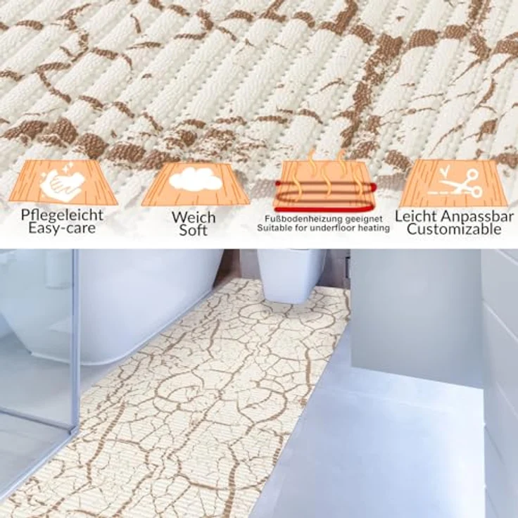 ANRO Schaum-Badematte Antirutschmatte Weichschaummatte Badezimmer Premium, Höhe 5 mm, wasserdurchlässig, pflegeleicht, Rillen, rutschhemmend, Drainage Effekt, strapazierfähig, schnell trocknend, Praktisch, Weich, Rutschhemmend, mit Drainagelöchern, fuß... – Bild 3