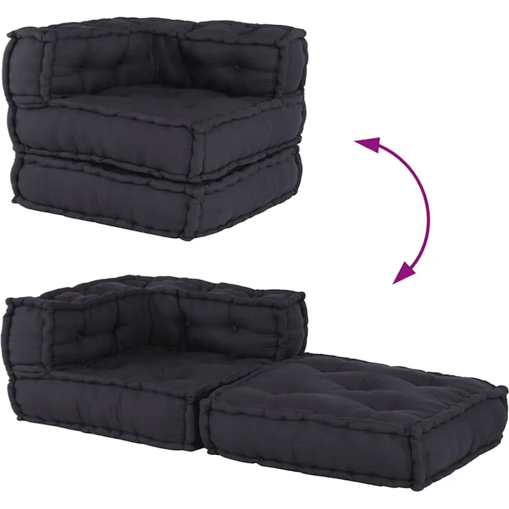 vidaXL Modulares Sofaelement Anthrazit 70x70x54 cm Stoff 4019025 – Bild 7