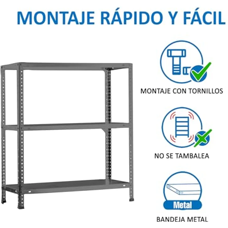 Simonrack Schwerlastregal, Lagerregal, 100 x 100 x 40 Metallregal, Kellerregal, Biegestelle 75 kg, 3 Fachböden, Grau - Advantage – Bild 7