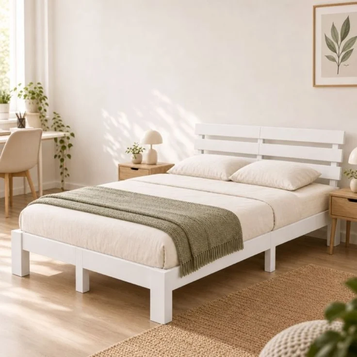 Relaxdays Bett Massivholz 140x200 cm – Bild 2
