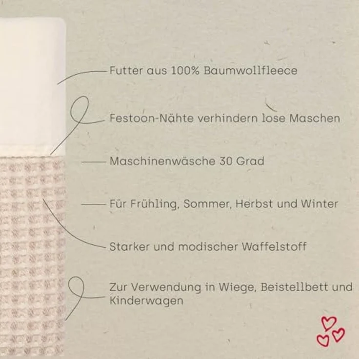 Koeka Babydecke - Waffelpiqué Amsterdam – Crumble – Bild 3