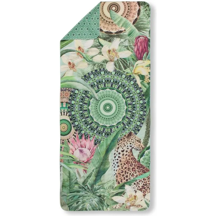 hip Family Strandtuch Liegetuch 100x180 Abhita Dschungel Leopard Mandala 30797 grün