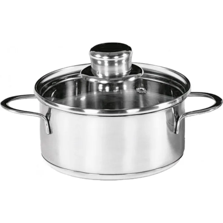 KARL KRÜGER Bratentopf Saturn mit Glasdeckel 0,75 Liter Ø14cm Edelstahl