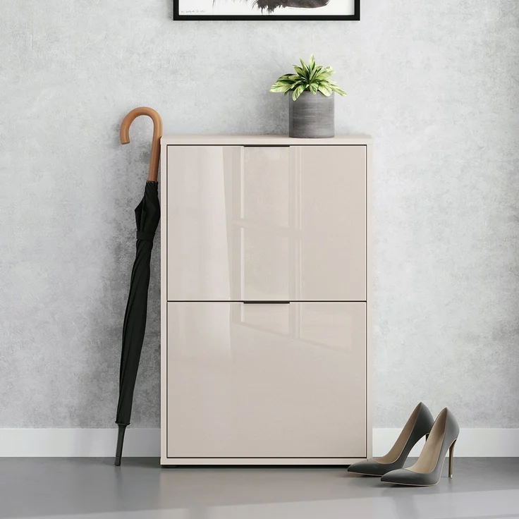 XORA 'JANA' Schuhkipper, Holznachbildung Glas Kaschmir, 60 x 93 x 17 cm, Platz für 4 Paar Schuhe – Bild 8