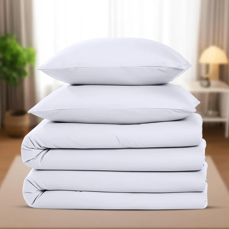 Utopia Bedding Bettwäsche 135x200 4teilig - Mikrofaser 2 Bettbezug 135x200 cm + 2 Kissenbezüge 80x80 cm - Weiß – Bild 7
