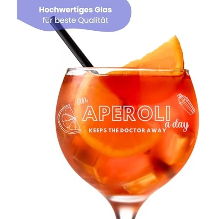 Lasernauten Aperitifglas Spritz Glas mit Gravur 630 ml Cocktailglas mit Spruch Aperitif Gläser – Bild 2