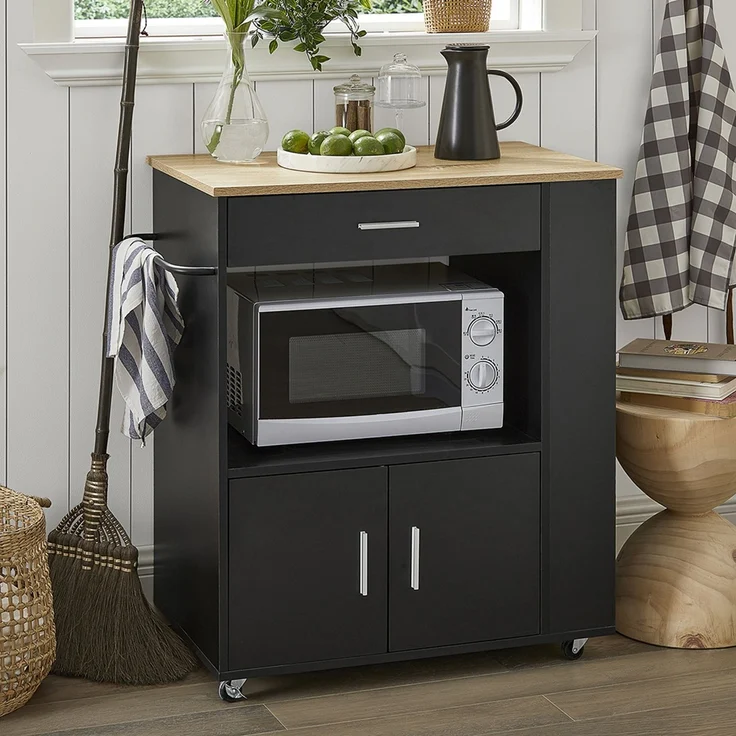 SoBuy FKW113-SCH Küchenwagen, Spanplatte, Melamin, Schwarz, 75 x 88 x 46 cm – Bild 10