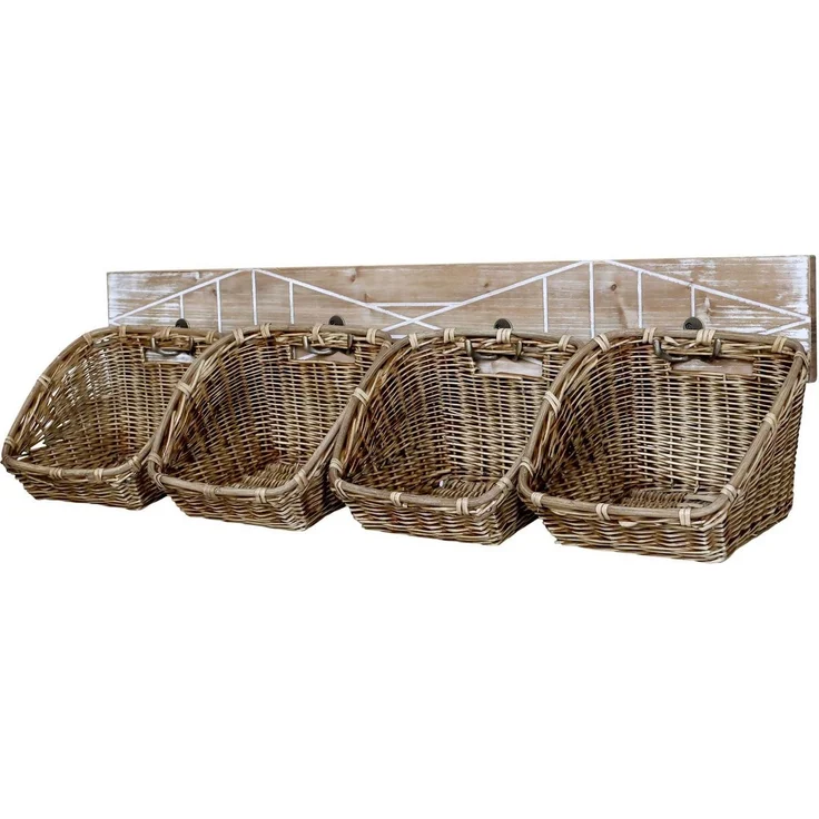 Chic Antique - Kleiderhakenleiste Garderobenleiste mit 4 Haken 4 Körben 41071100 – Bild 1