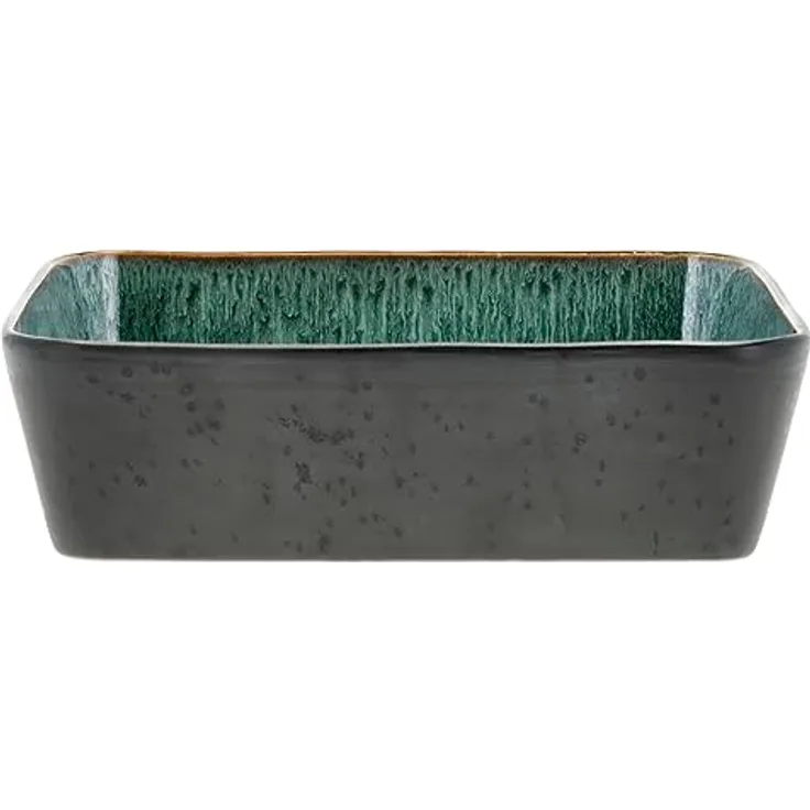Bitz Steinzeug Schwarz / Grün Auflaufform 28x21 cm
