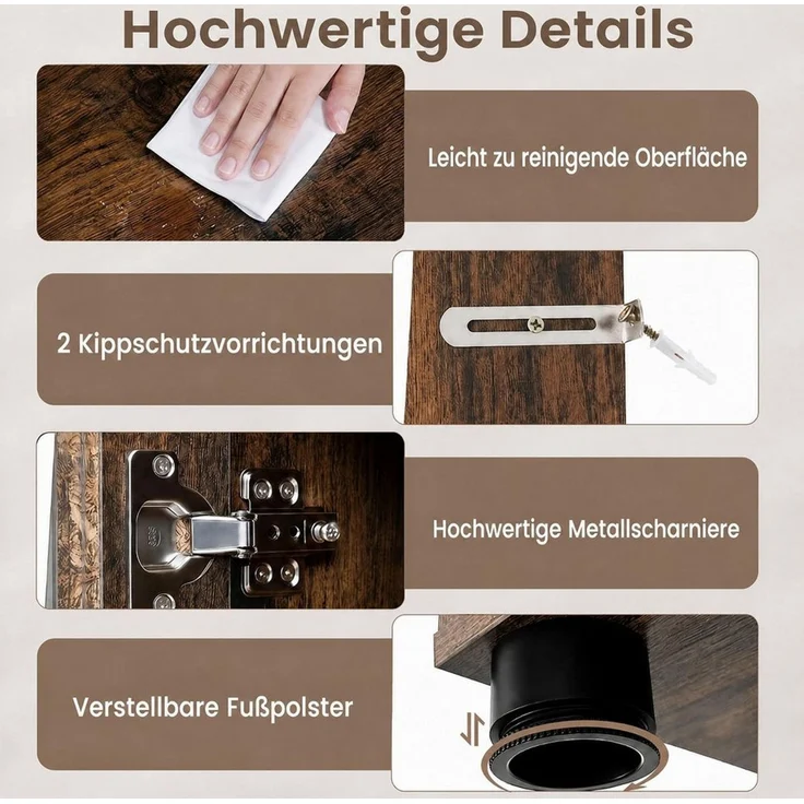 KOMFOTTEU Badkommode, Küchenschrank mit Schiebetür, 60 x 30 x 150 cm – Bild 3