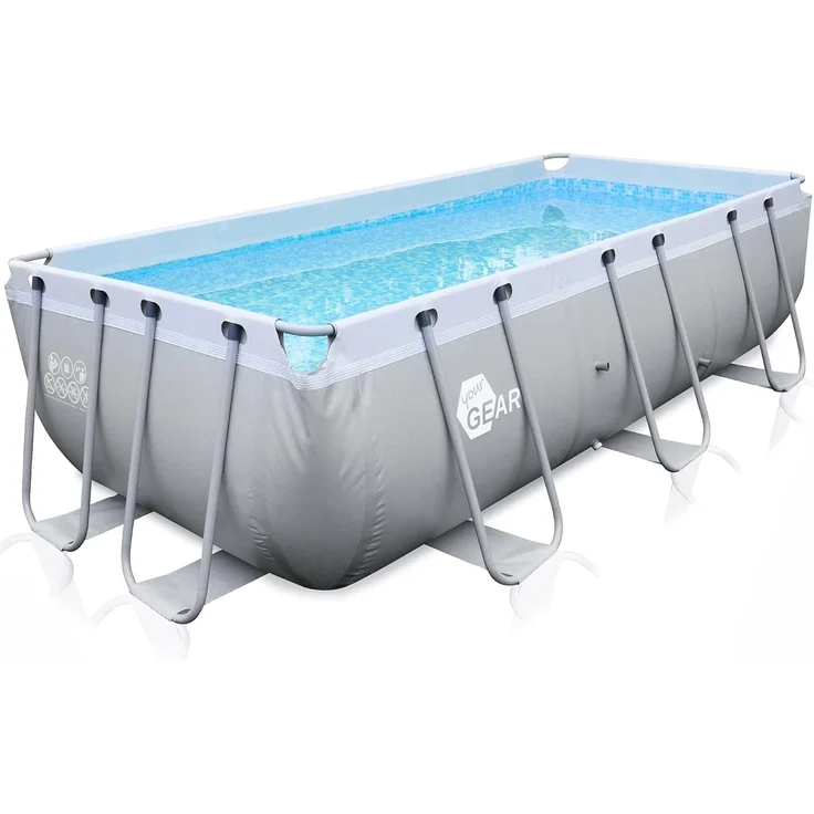 yourGEAR Rechteckpool Familien Pool 4x2x1m Stahlrahmenbecken Gartenpool Schwimmbecken – Bild 1