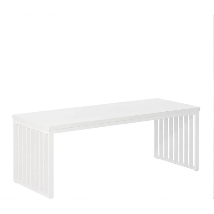 Schreibtisch mit MDF-Platte und Metallgestell, für 2 Personen, 180x60x76 cm, Weiß – Bild 5