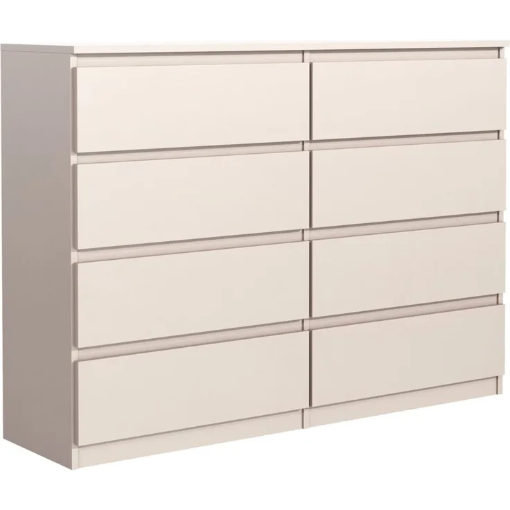 MAGOWA Schubkastenkommode Kommode 120 cm – moderne Kommode mit 8 Schubladen mit Stauraum (ideale Lösung), Breite 120 cm - Höhe 101,5 cm - Tiefe 39 cm