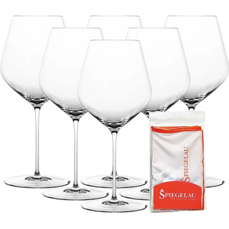 Spiegelau Hi-Lite Burgunderglas 734 ml 6er Set + Poliertuch