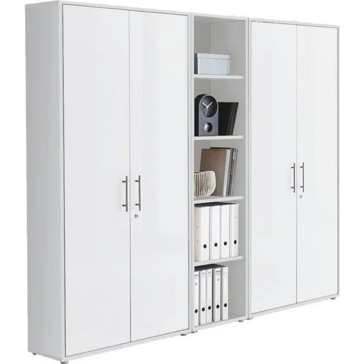 BMG Möbel Aktenschrank Büromöbel Office Edition 10 (Aktenschrank Regal Set, besteht aus 2x Aktenschrank und 1x Regal) mit viel Stauraum, abschließbar – Bild 5