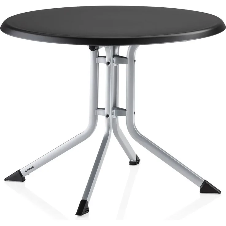 KETTLER Alu Klapptisch Balkon Gartentisch rund 85cm silber / anthrazit