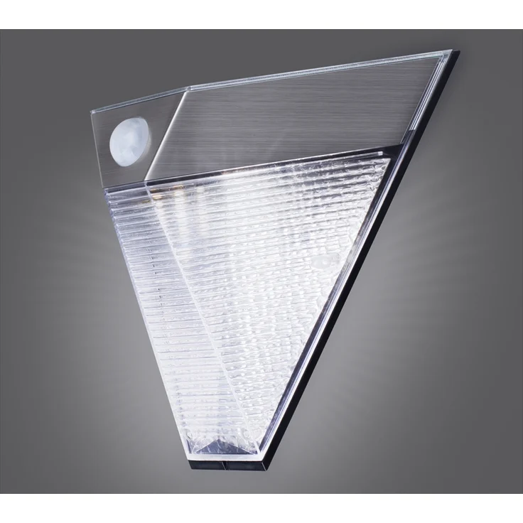 Dreieckige LED Solar Außenleuchte, Bewegungsmelder, Edelstahl, Downlight, IP43 – Bild 1