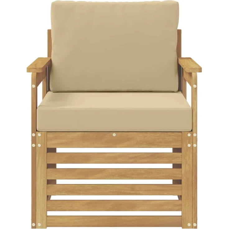 vidaXL 2 Stück Outdoor-Sofagarnitur Polyester Weiß und Beige 3439085 – Bild 3