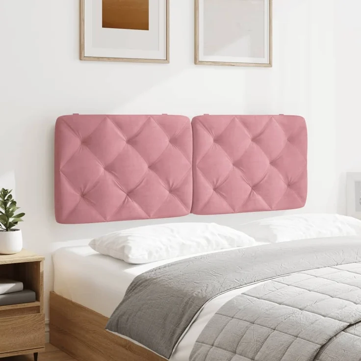 vidaXL Kopfteil-Kissen Rosa 120 cm Samt 374725 – Bild 4