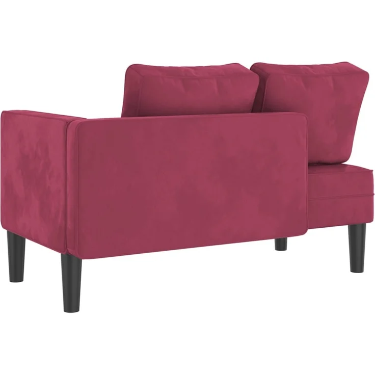 vidaXL Chaiselongue mit Kissen Weinrot Samt – Bild 4
