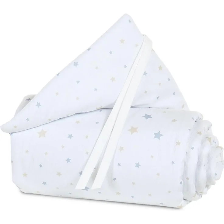 Babybay Nestchen Piqué passend für Modell Original weiß Sternemix sand/azurblau