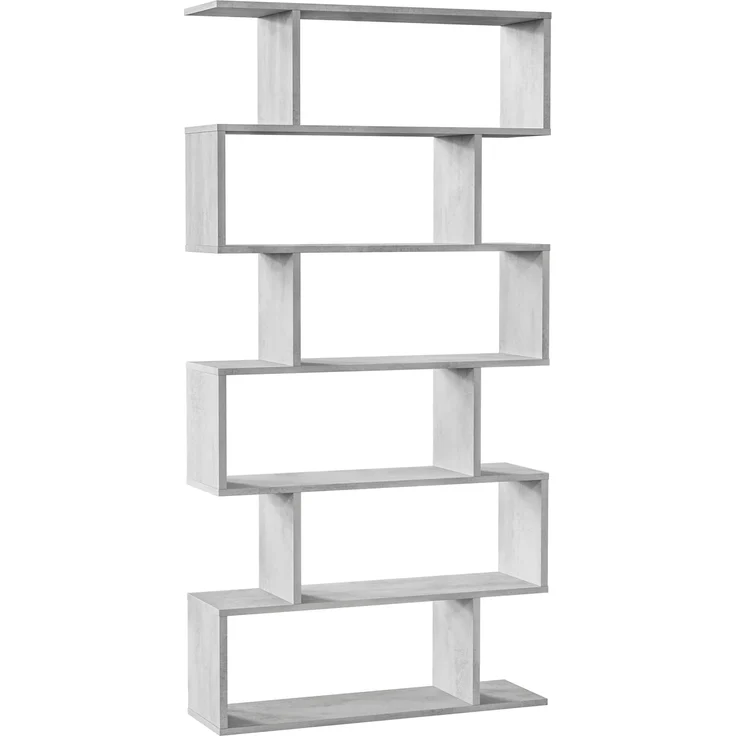 Dekoratives und funktionales Bücherregal, Farbe Betongrau, 80x25 x H192 cm, doppelseitig – Bild 5
