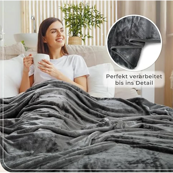 Wohndecke Cashmere-Feeling Kuscheldecke super weich & flauschig – Fleecedecke, Gräfenstayn, dicke & warme Sofadecke, Wohndecke & Tagesdecke - Überwurf Sofa, Couch – Bild 7