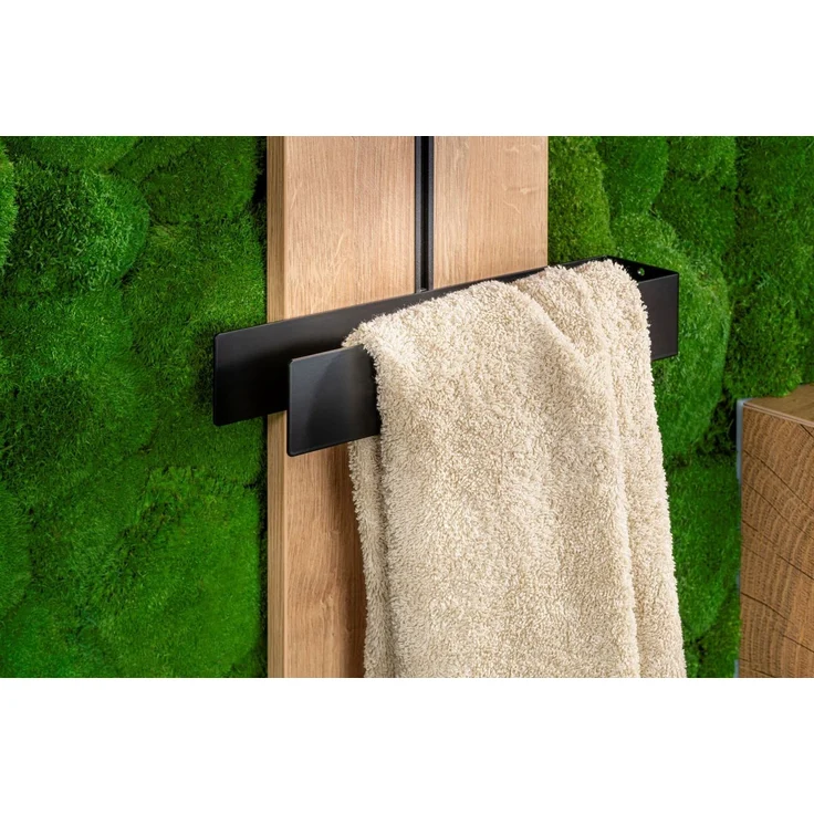 Lanzet Woodblock Handtuchhalter für Wandpaneele schwarz – Bild 2