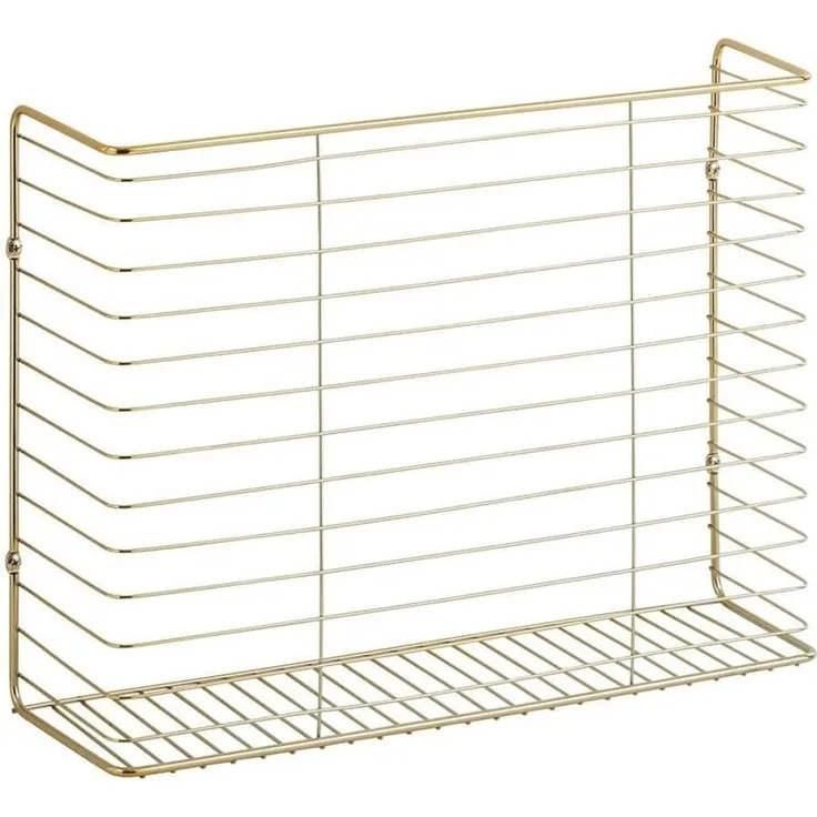 mDesign Wandregal Ablage Regal Aufbewahrung Drahtkorb Organizer Metall Messing