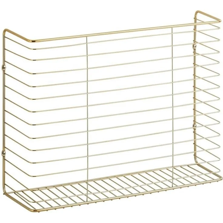 mDesign Wandregal Ablage Regal Aufbewahrung Drahtkorb Organizer Metall Messing – Bild 1