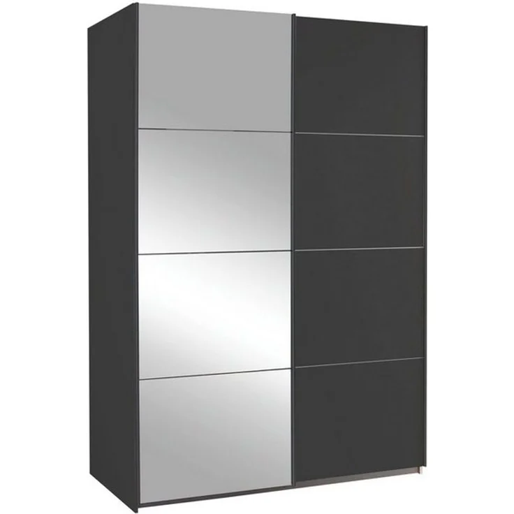 rauch Schwebetürenschrank QUADRA, Grau Metallic, B 136 cm x H 210 cm, mit Spiegel – Bild 3