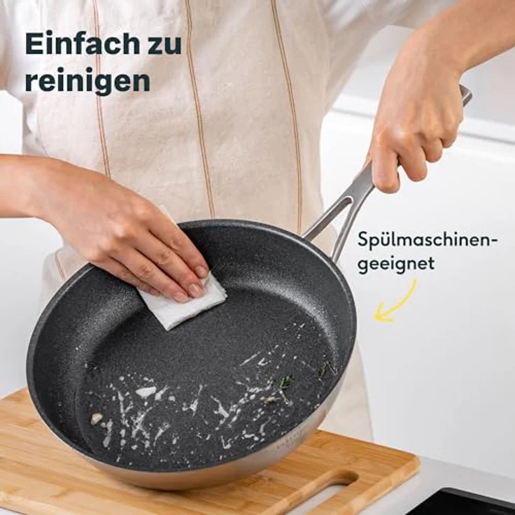 SILBERTHAL Bratpfanne Induktion 28 cm - Beschichtete Pfanne - Edelstahl - Für alle Herdarten und Ofenfest – Bild 7