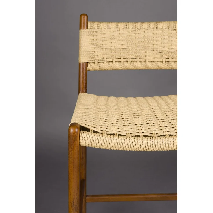 Barhocker Cecile Walnut: Retro-Design aus Holz & Seilgeflecht – Bild 5