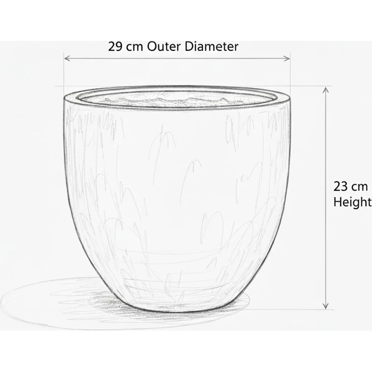 Keramik Blumentopf Eggpot Lava Blau Ø 29cm- Struktur Übertopf geschliffen Unikat – Bild 4
