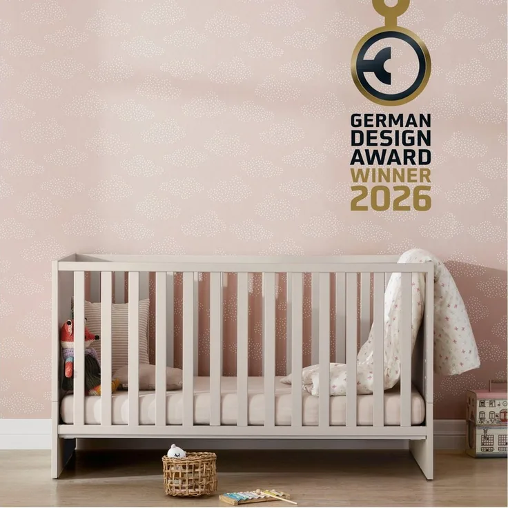 PAIDI Babybett LITTLE SNU 70x140cm in Beige oder Weiß, umbaubares Kinderbett, Gitterbett 4-fach höhenverstellbar, entnehmbare Sprossen, Juniorbett