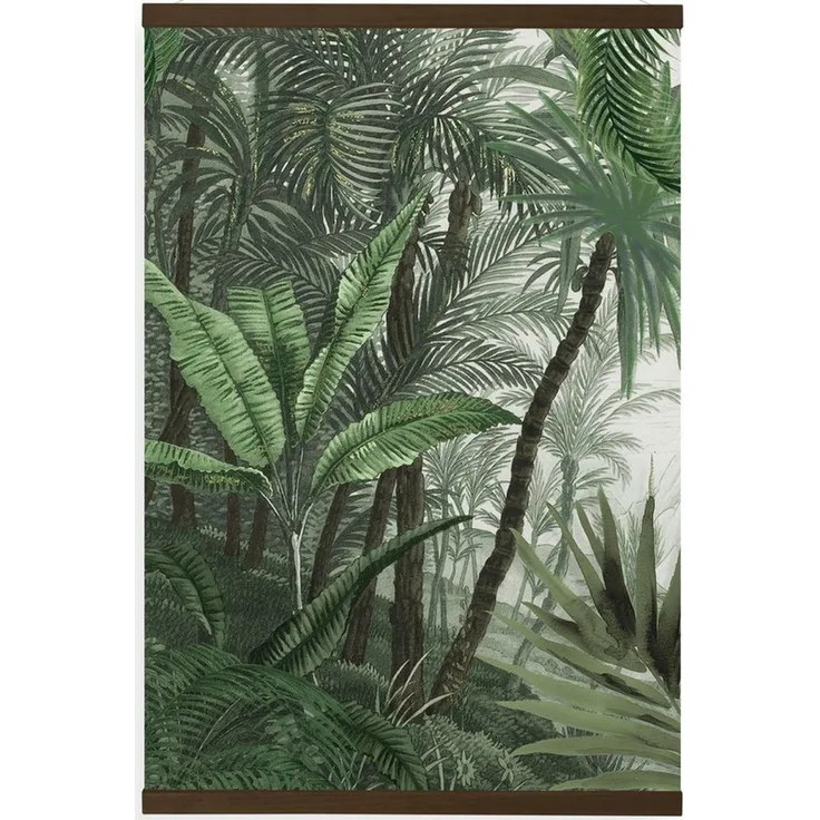 Art for the home Leinwandbild Jungle Landschaft Grun, (1 St), Luxus Kakemono Leinen Wandposter 100x70 cm