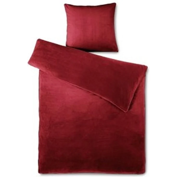 aqua-textil Bettwäsche Feelwell Bettgarnitur Thermo Fleece Flausch 135x200 cm bordeaux, Coral-Fleece, Mikrofaser, 2 teilig – Bild 6