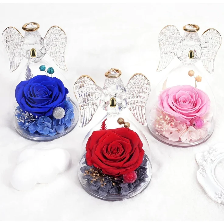 Ewige Rose Engel Figur Geschenk Forever Rose Muttertag Weihnachten Mama Oma – Bild 8