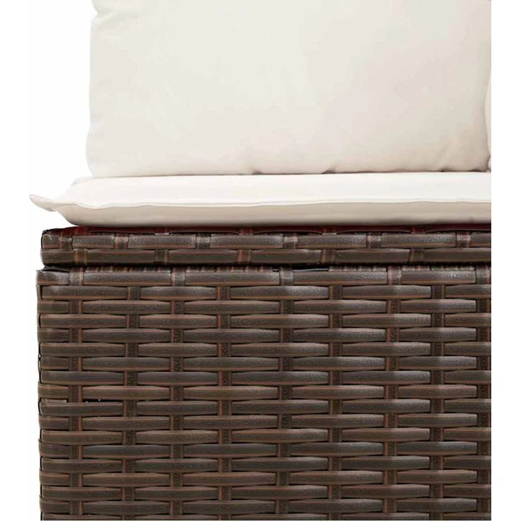 vidaXL 5-tlg. Garten-Sofagarnitur mit Kissen Braun Poly Rattan 3326154 – Bild 9