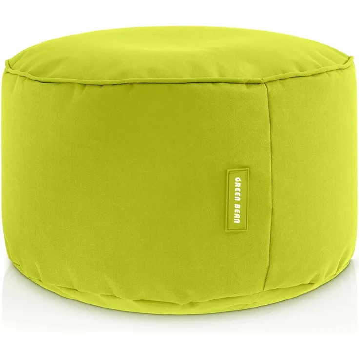 Green Bean© Sitzsack-Hocker 25x45 cm mit EPS-Perlen Füllung - Fußhocker Fußkissen Sitz-Pouf für Sitzsäcke - Bodenkissen für Kinder und Erwachsene - Fußablage Sitzkissen Sitzhocker Hellgrün