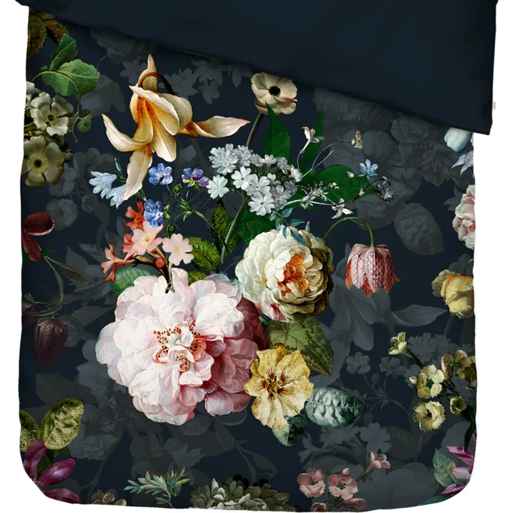 Essenza 'Fleur' Bettwäsche, Indigo Blue, 155x220 cm + 1 x 80x80 cm, Flanell – Bild 3