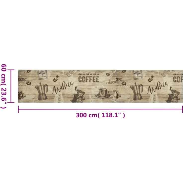 vidaXL Küchenteppich Waschbar Kaffee Braun 60x300 cm Samt 4005580 – Bild 5