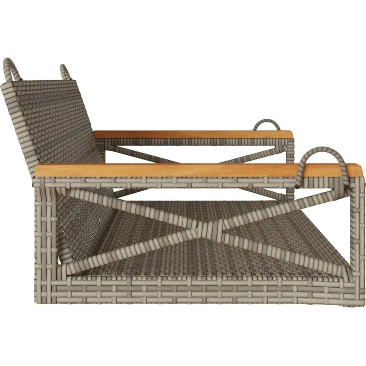 vidaXL Hängebank Grau 109x62x40 cm Poly Rattan 368153 – Bild 5