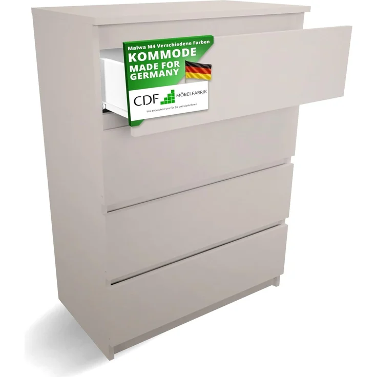 CDF Kommode Kashmir mit 4 Schubladen 97 cm Hoch Sideboard Schmale Komode Schlafzimmerkommode für Flur Büro Schlafzimmer Wohnzimmer Schubladenschrank Regal mit Schubladen Schrank Modernes Möbelstück – Bild 1
