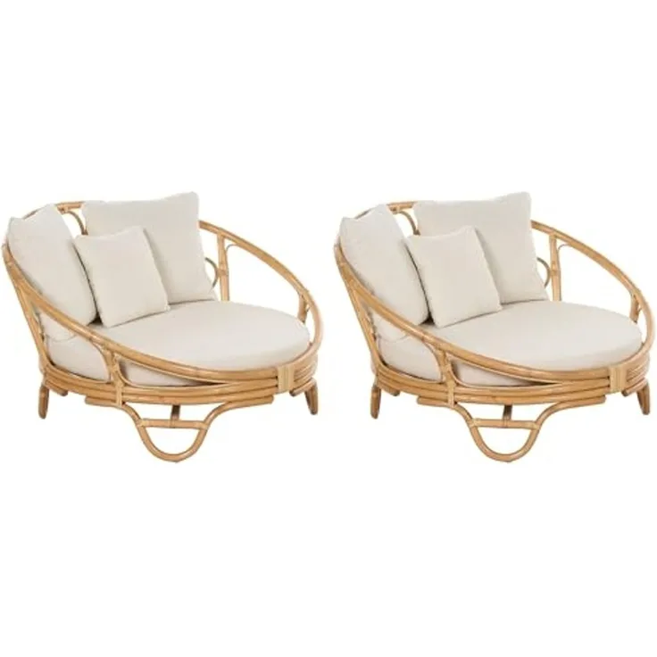 2er Set Sonneninsel Rattan Natürlich ROSSANO
