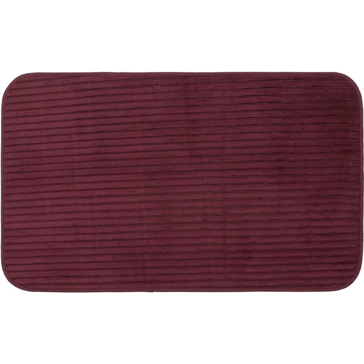 Gözze Badematte Berlin, Höhe 7 mm, rutschhemmend beschichtet, fußbodenheizungsgeeignet, Polyester, rechteckig, Badteppich, Uni Farben, Cord Optik, waschbar – Bild 1