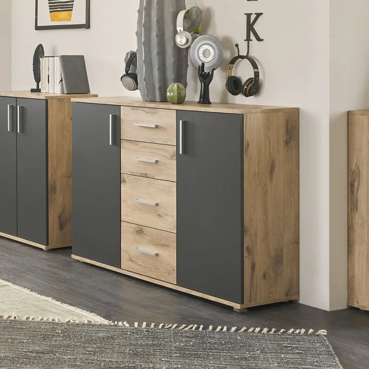 Kommode >BC 1040< in Grau matt - 120x84x35 (BxHxT) – Bild 4