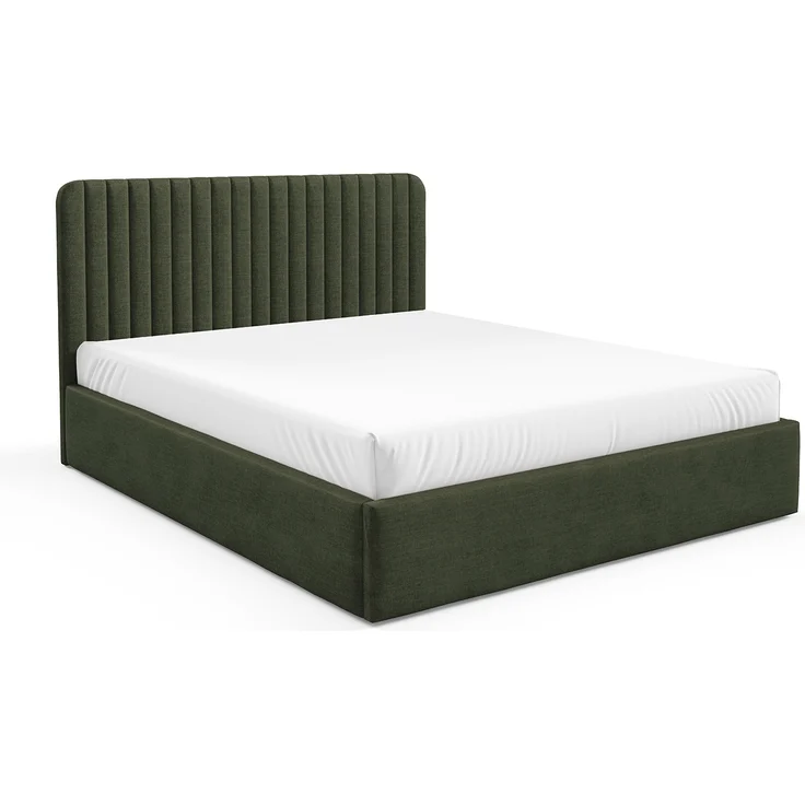 MEBLINI Polsterbett 140x200 mit Lattenrost ohne Matratze – BRIATORE – Grün Samt – Doppelbett mit Bettkasten - Stauraumbett - Kopfteil Bett mit Stauraum – Bild 2